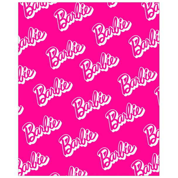 Détail du tissu doux et motif Barbie Coral du plaid MATTEL