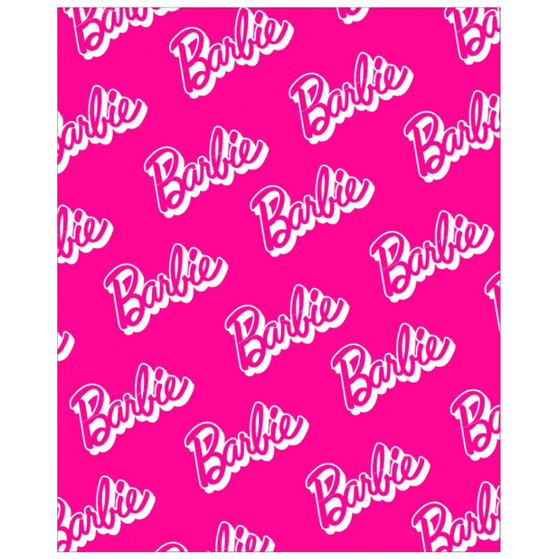 Détail du tissu doux et motif Barbie Coral du plaid MATTEL