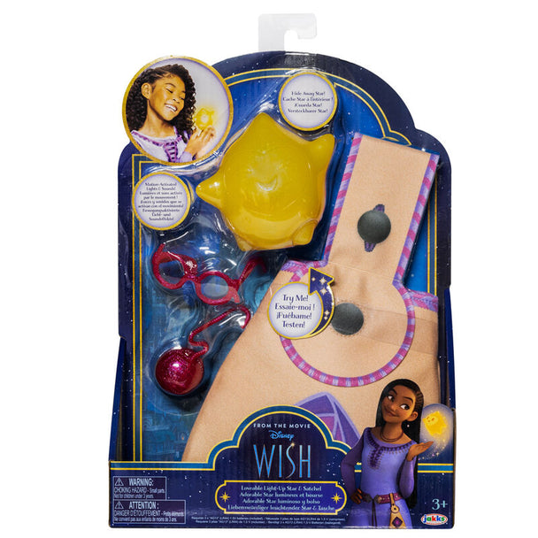 Étoile lumineuse Disney Wish avec paillettes et corps doux vue de face