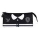 Détail des fermetures éclair robustes et des coutures de la trousse triple Wednesday Varsity KARACTERMANIA