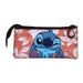 Trousse triple Disney Stitch Maui vue de face avec fermeture éclair et design coloré
