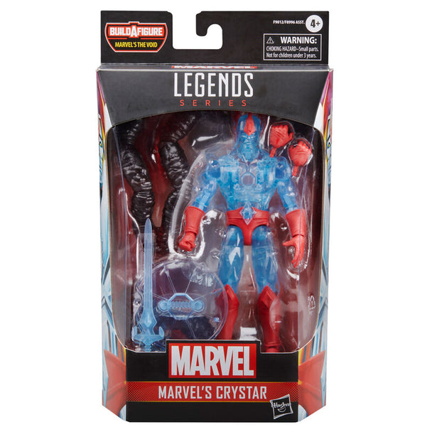 Gros plan sur la tête de la figurine Crystar Marvel Legends avec expression détaillée