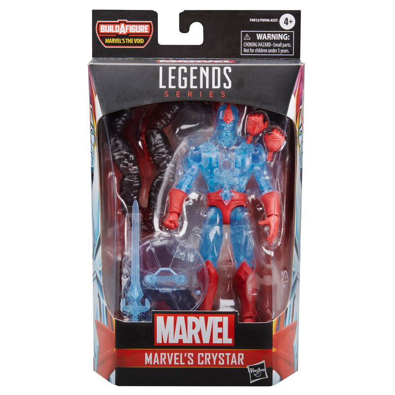Gros plan sur la tête de la figurine Crystar Marvel Legends avec expression détaillée