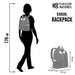 Zoom sur le logo KARACTERMANIA brodé sur le sac à dos Wednesday Varsity
