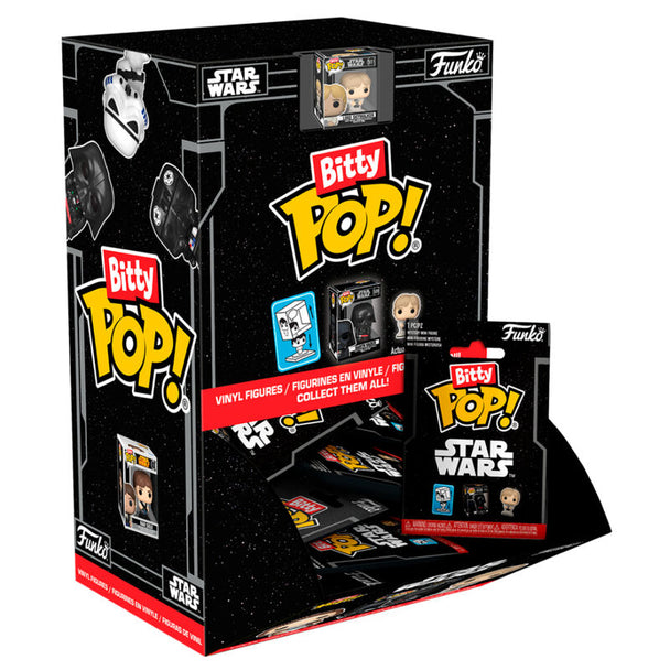 Figurine Bitty POP Star Wars Funko assortie montrant un personnage emblématique de la saga avec un style mignon et détaillé.
