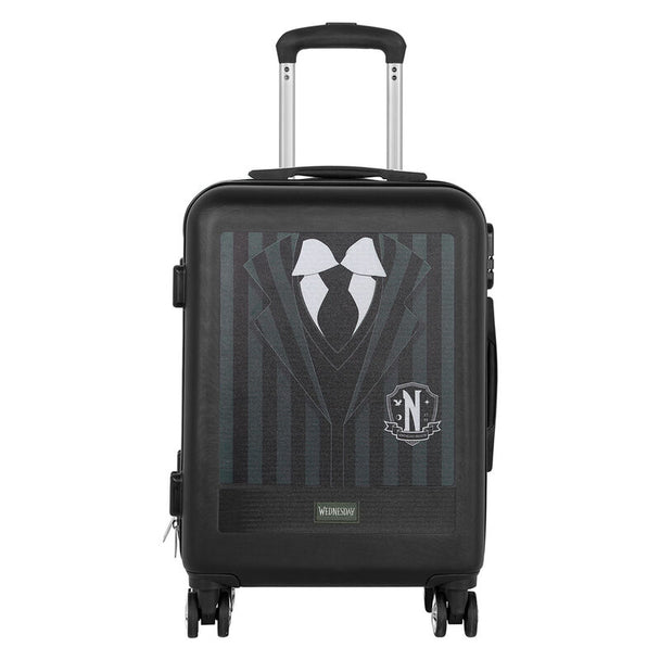Valise trolley cabine Wednesday Uniform KARACTERMANIA vue de face avec poignée rétractable