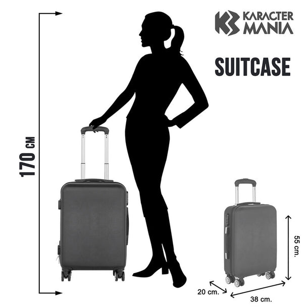 Zoom sur les 4 roues pivotantes à 360 degrés de la valise trolley KARACTERMANIA