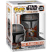 Vue rapprochée de la figurine Funko POP Mandalorian avec détails précis et couleurs vives
