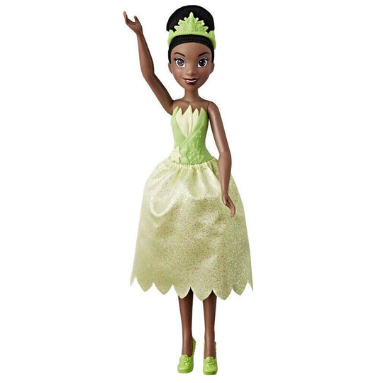 Poupée Tiana Disney La Princesse et la Grenouille avec robe verte et accessoires, vue de face