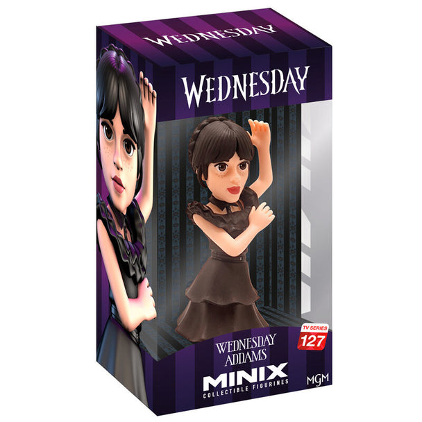 Figurine Minix Wednesday Dance vue de face avec détails colorés et posture dynamique