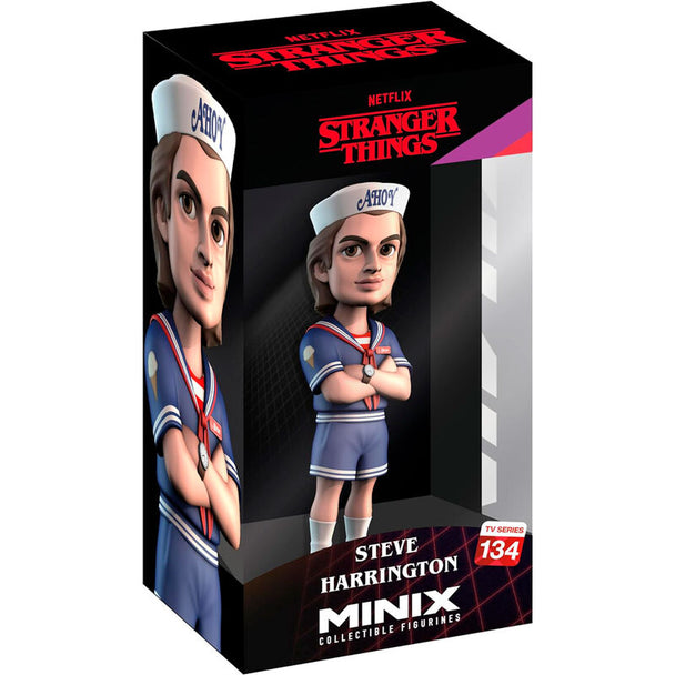 Figurine Steve Minix Stranger Things 12cm exposée sur fond blanc montrant la qualité de finition MINIX