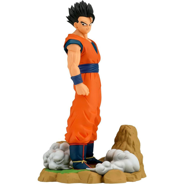 Vue avant de la figurine Son Gohan 12cm Dragon Ball Z History Box avec détails précis