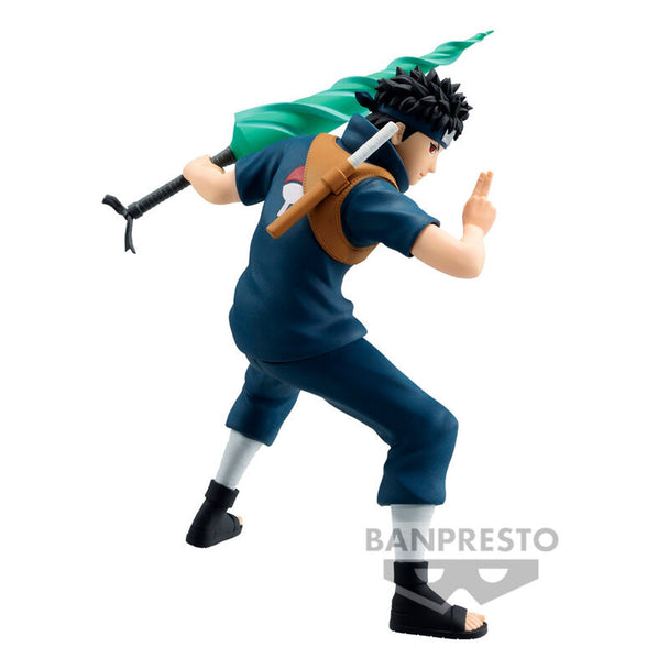 Figurine Uchiha Shisui de Naruto Shippuden en position dynamique, haute de 13 cm, éditée par BANPRESTO.