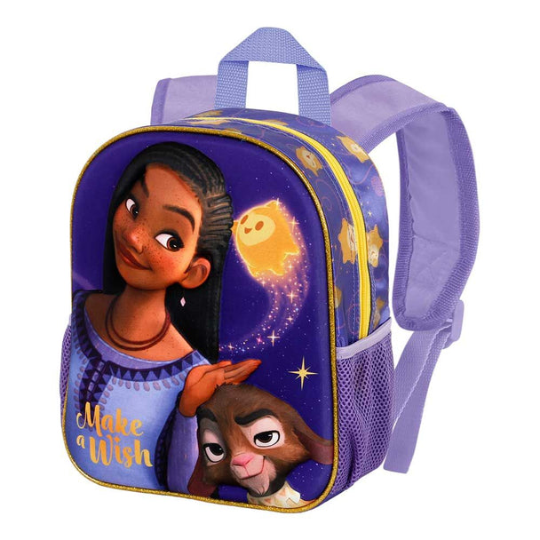 Vue du compartiment principal zippé du sac à dos Disney Wish avec doublure intérieure