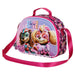 Vue latérale du sac à déjeuner Paw Patrol Might montrant les détails du design 3D coloré et la fermeture éclair robuste