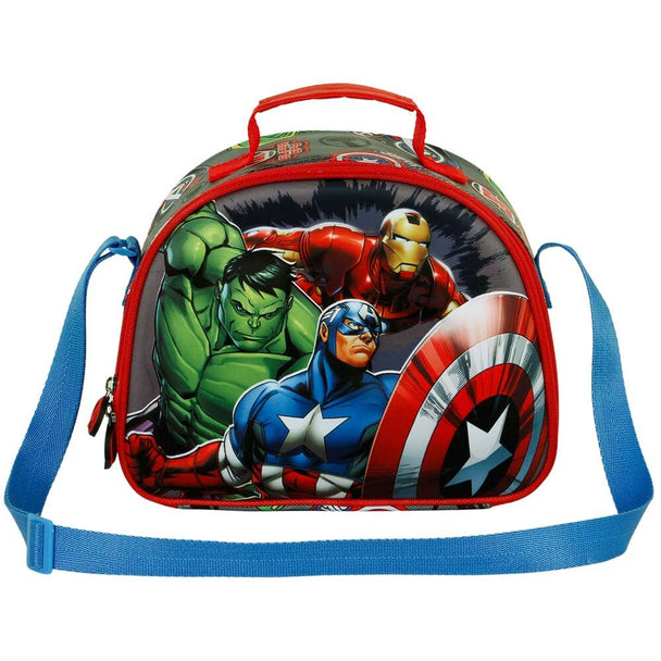 Lunch bag Marvel Avengers Invincible 3D vue de face avec design coloré et logo KARACTERMANIA