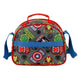 Vue latérale du lunch bag Marvel Avengers montrant ses dimensions compactes et son design unique