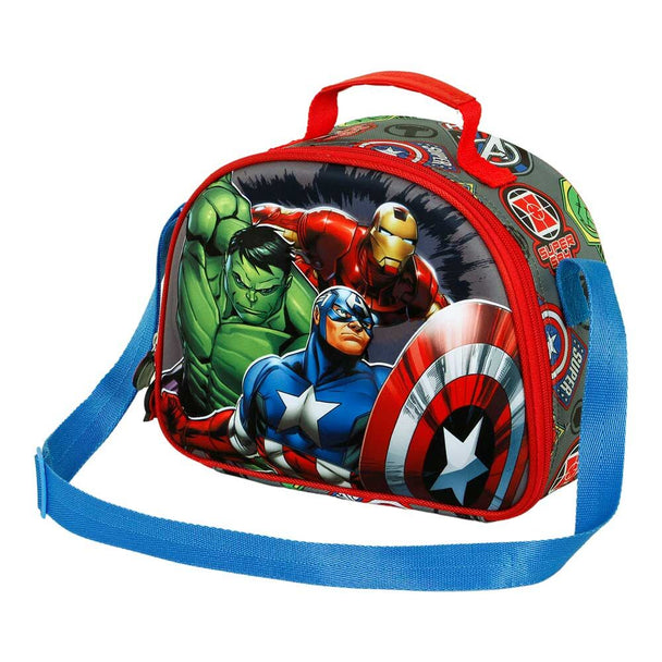 Sac à déjeuner 3D Avengers avec fermeture éclair robuste et poignée de transport confortable