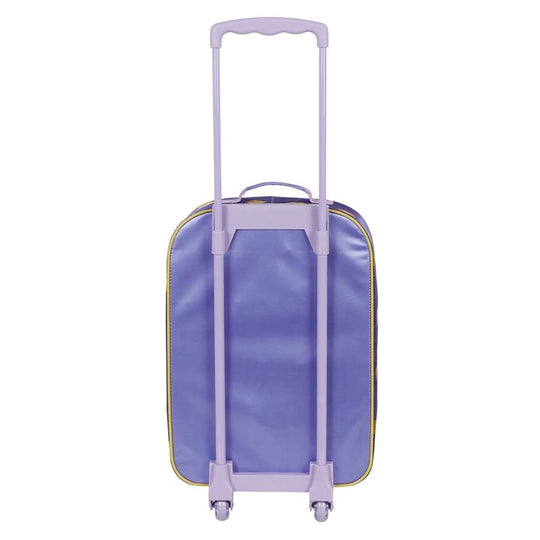 Intérieur de la valise trolley avec sangles élastiques pour maintenir les affaires en place