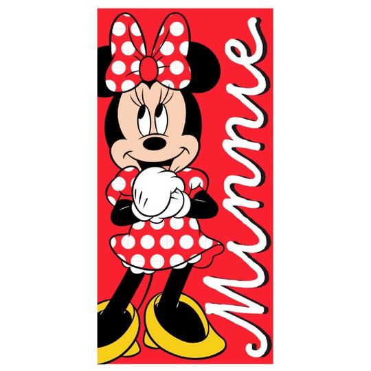 Serviette de plage Disney Minnie en microfibre 70x140 cm avec design coloré et motifs Minnie.