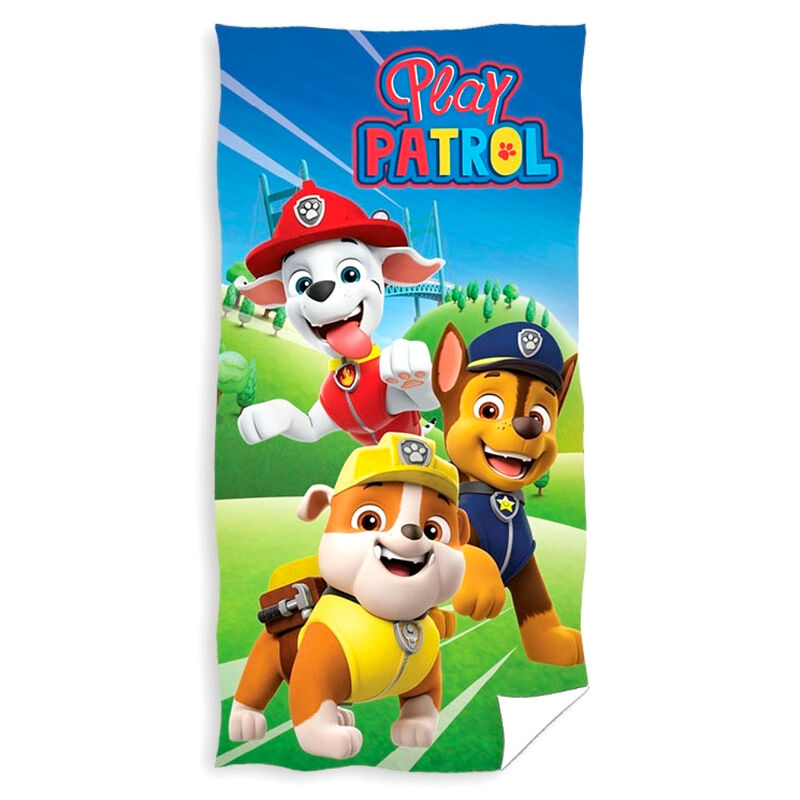 Serviette de plage microfibre Paw Patrol 70x140cm avec design coloré pour enfants, marque SPIN MASTER.