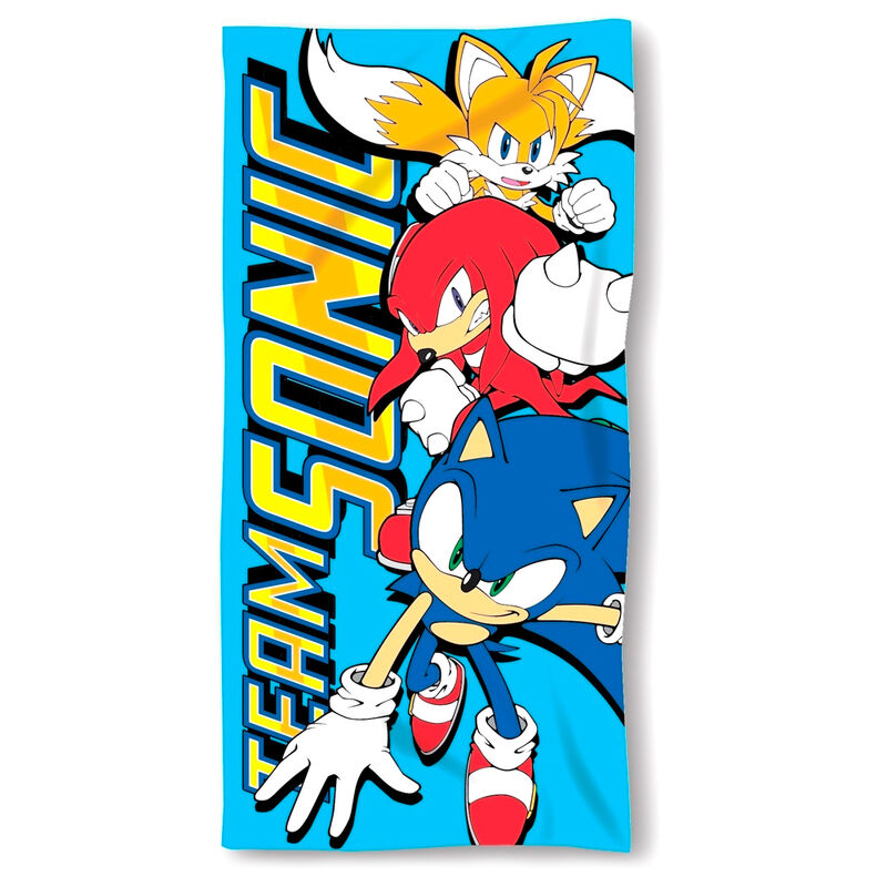 Serviette de plage microfibre Sonic The Hedgehog aux couleurs vives, dimensions 70x140 cm, marque SEGA