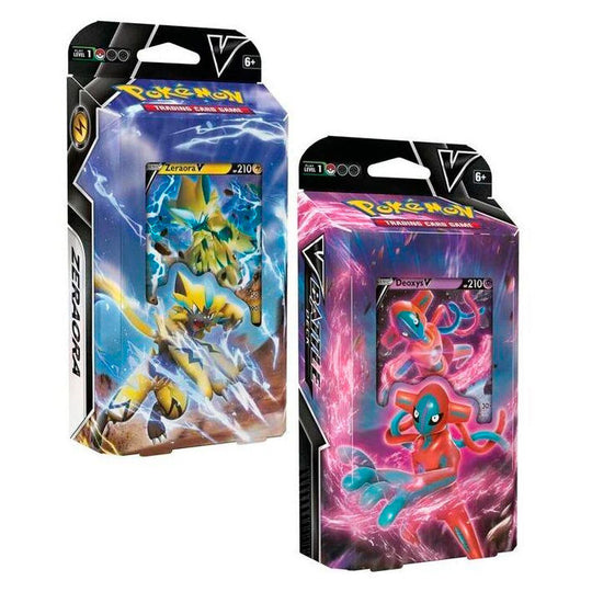 Présentation du packaging du jeu de cartes Pokémon en espagnol avec illustrations attrayantes