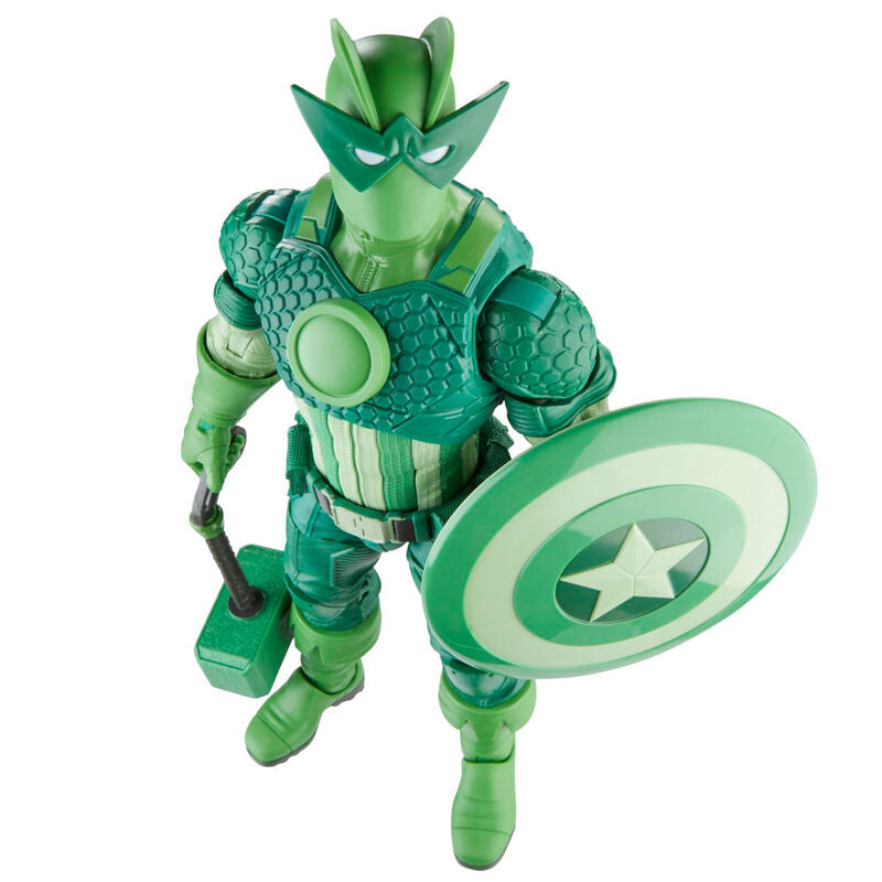 Figurine articulée Super-Adaptoid Marvel avec bras mobiles et accessoires sur fond blanc