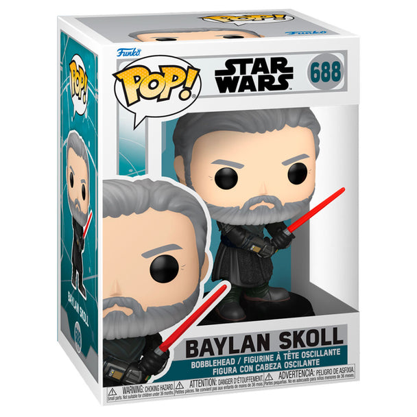 Figurine Funko POP Star Wars Ahsoka 2 Baylan Skoll en vinyle de 9 cm dans sa boîte cadeau avec fenêtre