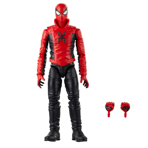 Vue latérale de la figurine Spiderman Last Stand montrant l'articulation des bras et jambes