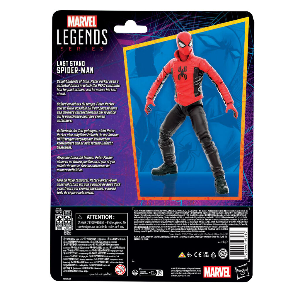 Pack complet de la figurine Spiderman Last Stand avec boîte et accessoires visibles