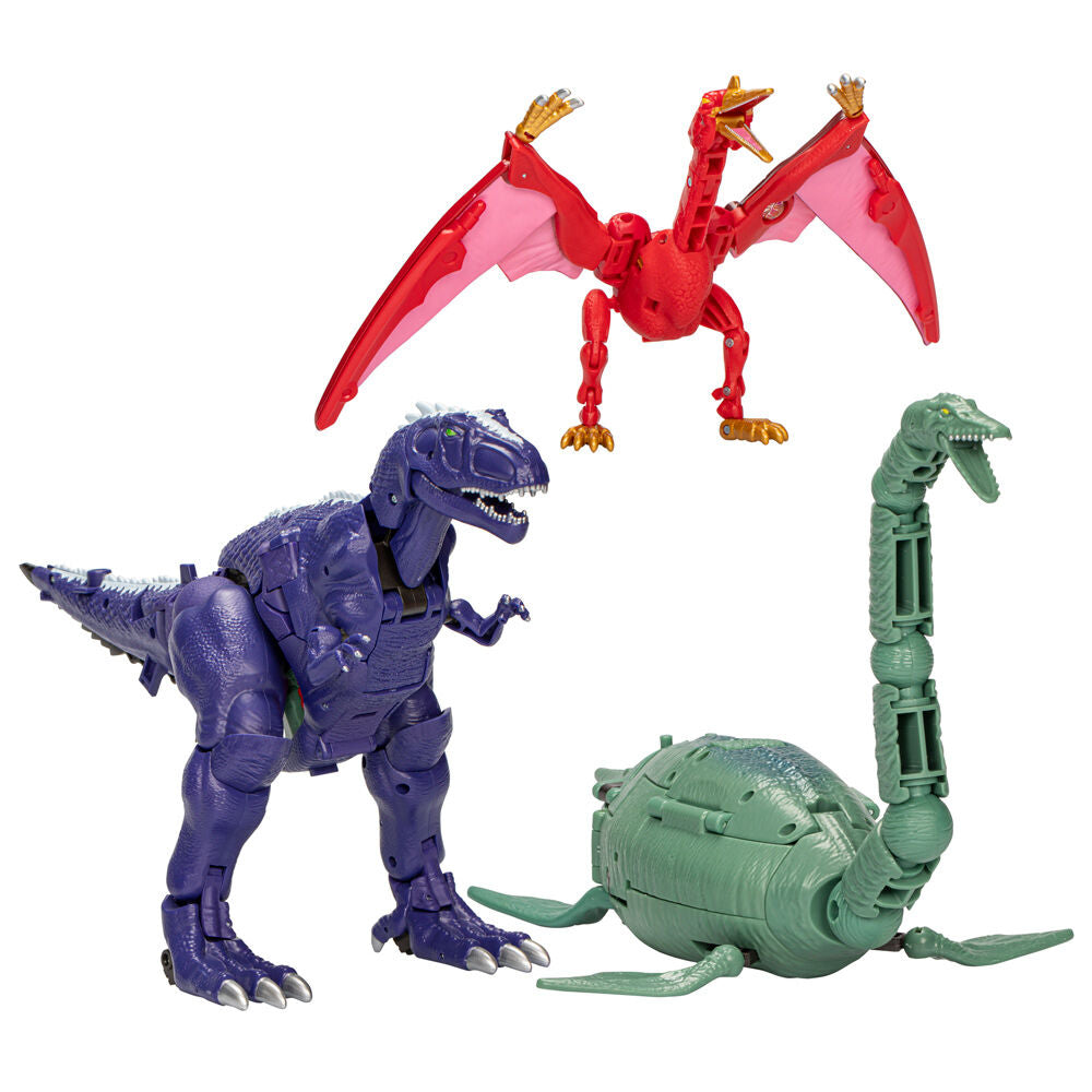 Vue rapprochée de la figurine Magmatron montrant les articulations et le mécanisme de transformation 3-en-1.