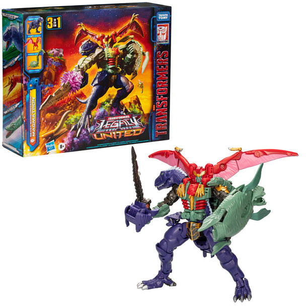 Figurine Transformers Beast Wars Magmatron de 25 cm en mode robot avec détails précis et couleurs vives.