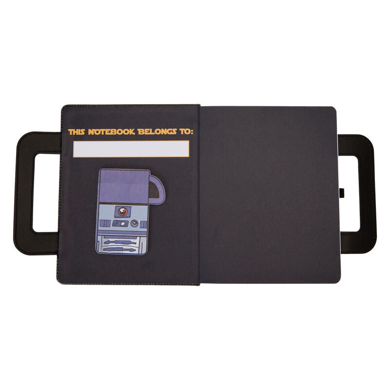 Détail du plastique transparent givré sur la couverture du carnet Star Wars