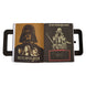 Plan rapproché des personnages R2-D2 et C-3PO sur la couverture du carnet Loungefly