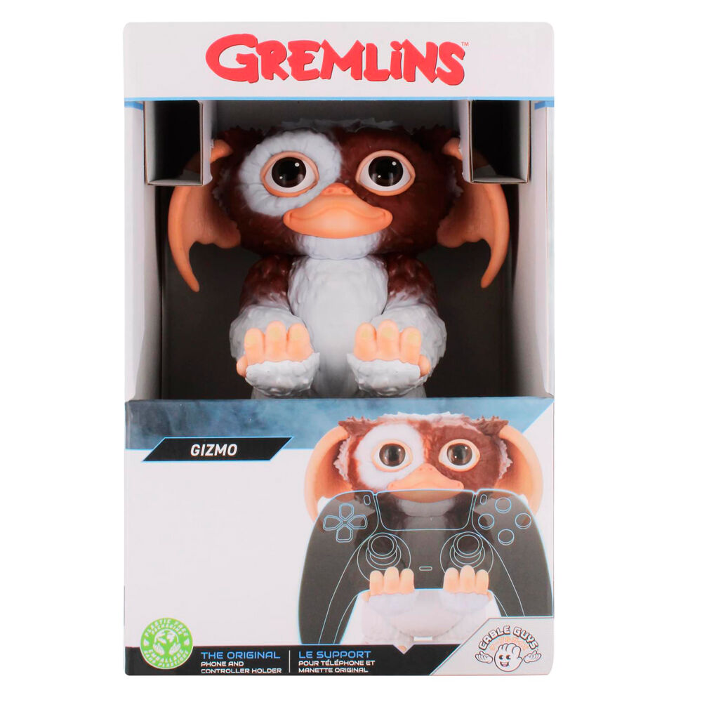 Gros plan sur la fixation sécurisée du support Gremlins Gizmo pour manettes de jeu