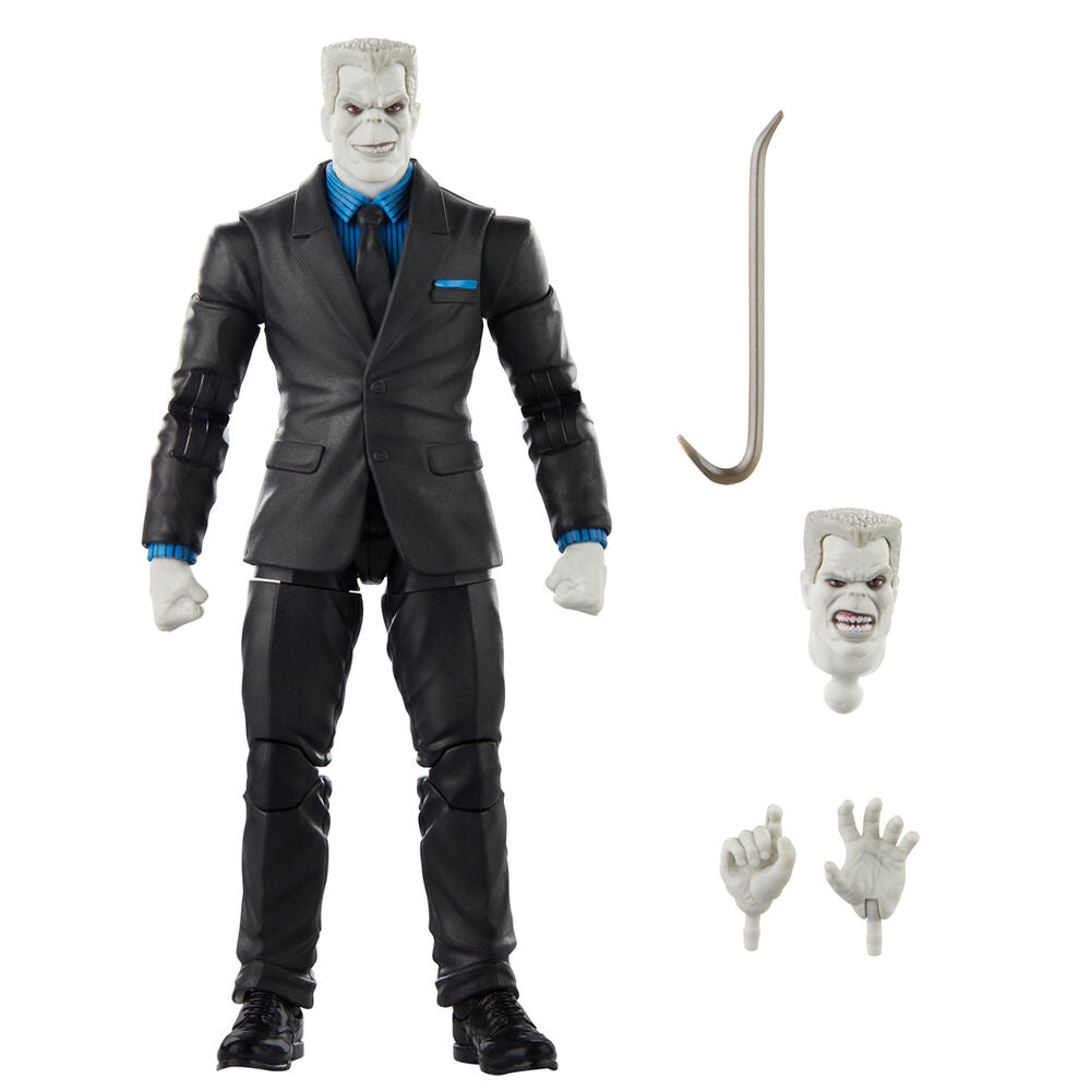 Vue latérale de la figurine Tombstone Marvel Spiderman avec accessoires inclus