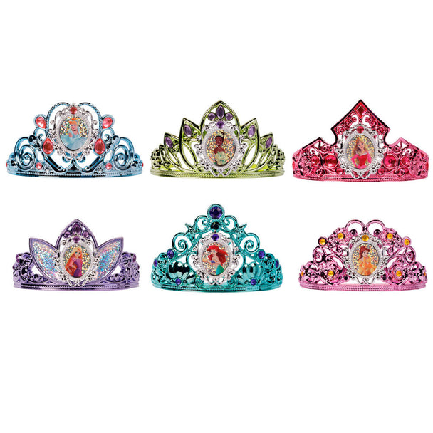 Couronne tiara Disney Princesses avec détails scintillants sur fond blanc