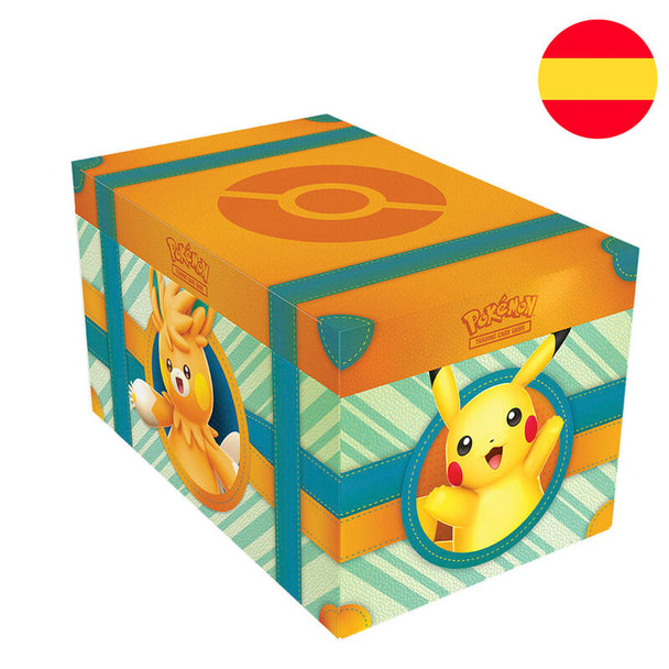 Coffret espagnol complet avec cartes Pokémon holographiques et accessoires