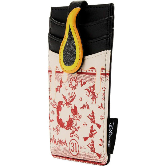Porte-cartes Loungefly Hocus Pocus Black Flame en cuir végan avec appliqués et détails imprimés visibles