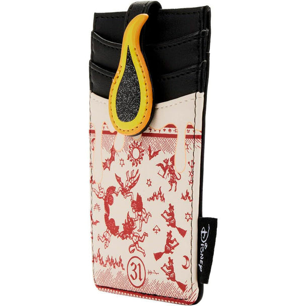 Porte-cartes Loungefly Hocus Pocus Black Flame en cuir végan avec appliqués et détails imprimés visibles