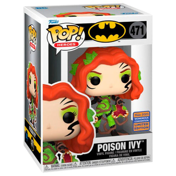 Figurine Funko POP de Poison Ivy exclusive DC Comics, hauteur 9 cm, vue de face dans sa boîte fenêtre
