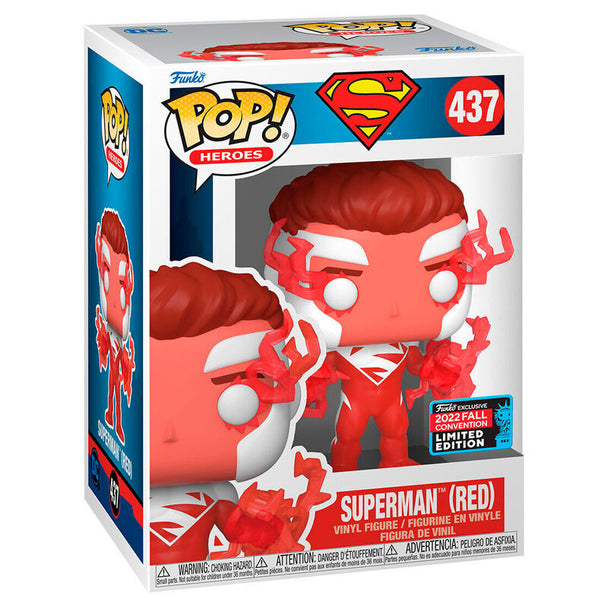 Figurine Funko POP Superman Red Exclusive DC Comics en vinyle de 9 cm avec boîte vitrine transparente