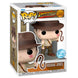Figurine Funko POP Indiana Jones exclusive de 9 cm en vinyle dans sa boîte fenêtre cadeau, vue avant détaillée.