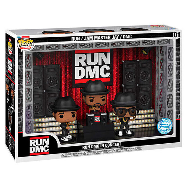 Figurine POP Moments Deluxe Run DMC en Concert exclusive FUNKO vue de face avec détails précis