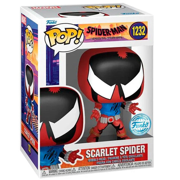 Figurine Funko POP Spiderman Scarlet Spider exclusive de 9 cm dans sa boîte vitrine transparente