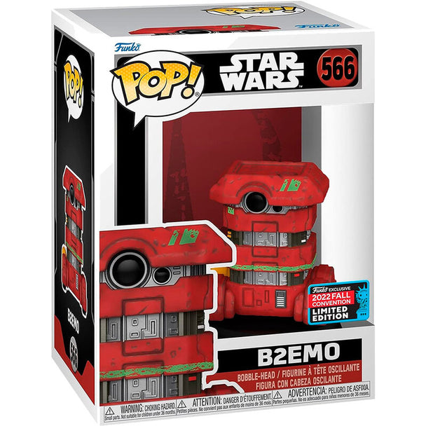 Figurine Funko POP Star Wars B2EMO exclusive en vinyle de 9 cm dans sa boîte vitrine transparente.