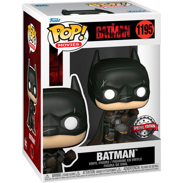 Figurine Funko POP The Batman exclusive de 9 cm dans sa boîte fenêtre officielle, vue de face