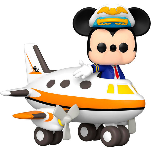 Vue rapprochée de la figurine Funko POP Mickey Rider Disney mettant en avant les détails du visage et de l’avion