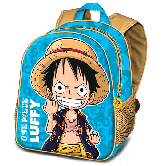 Sac à dos One Piece Monkey D. Luffy 39cm de KARACTERMANIA, vue frontale avec design coloré et détails précis.